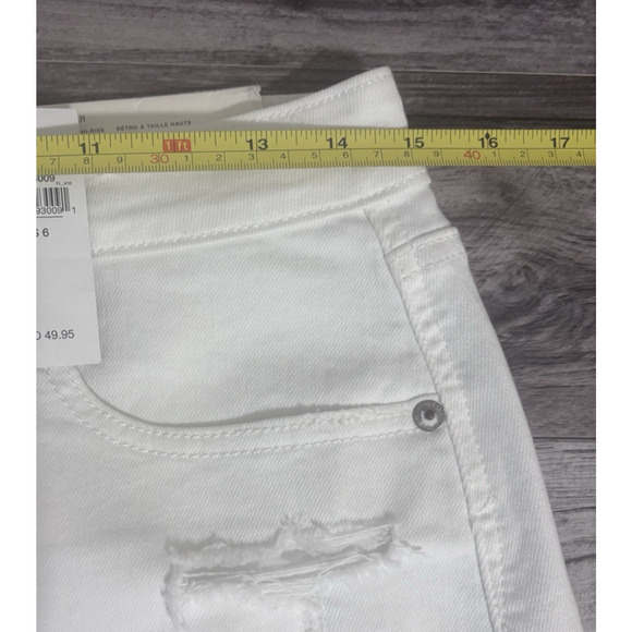 American Eagle Skirt Denim 6 White Distressed Frayed Hem Rodeo Concert Festival - Picture 3 of 8